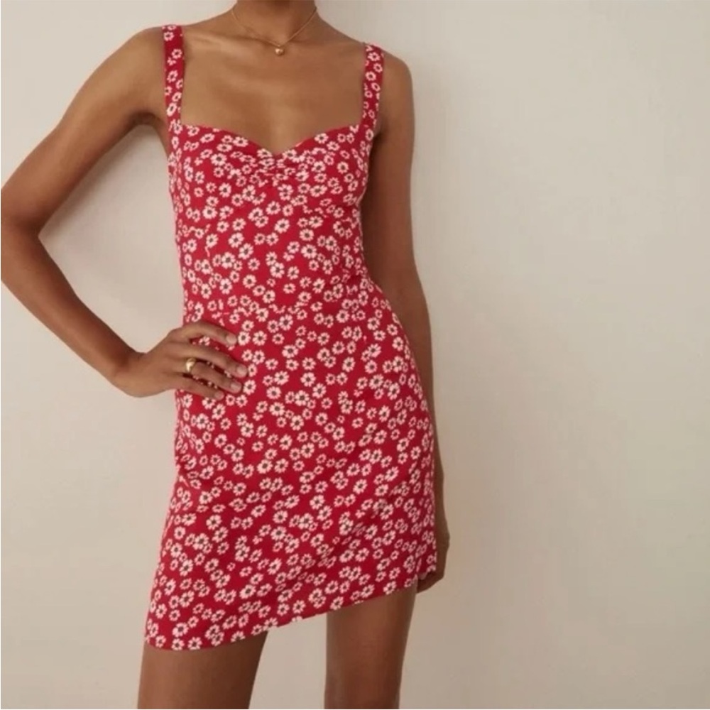 Reformation Baldwin Dress in red